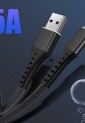 Black USB to Type C charging and data transfer cable