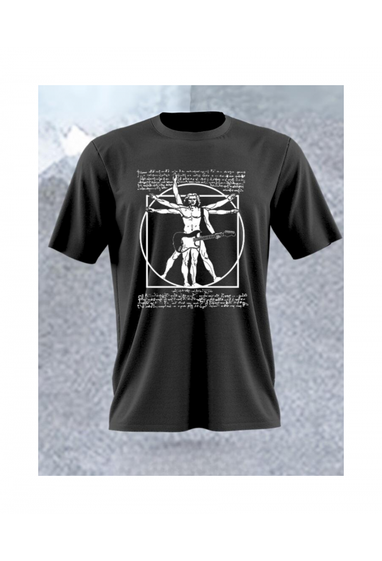 Men's Shirt Davinci Vitruvian Man Guitar Player MB677