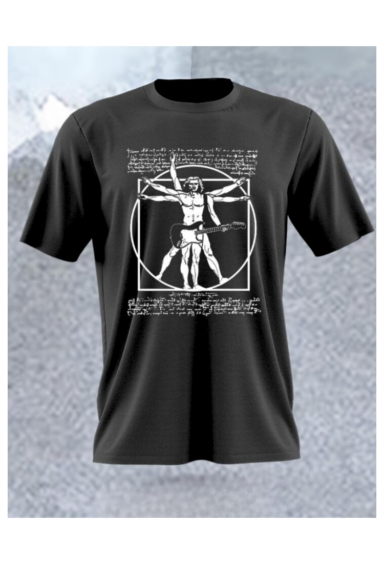 Men's Shirt Davinci Vitruvian Man Guitar Player MB677