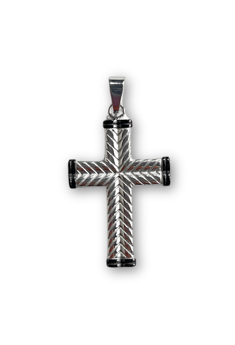 Men's Two-Color Embossed Cross MSC253