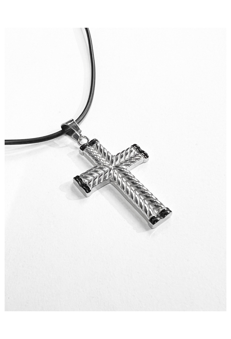 Men's Two-Color Embossed Cross MSC253
