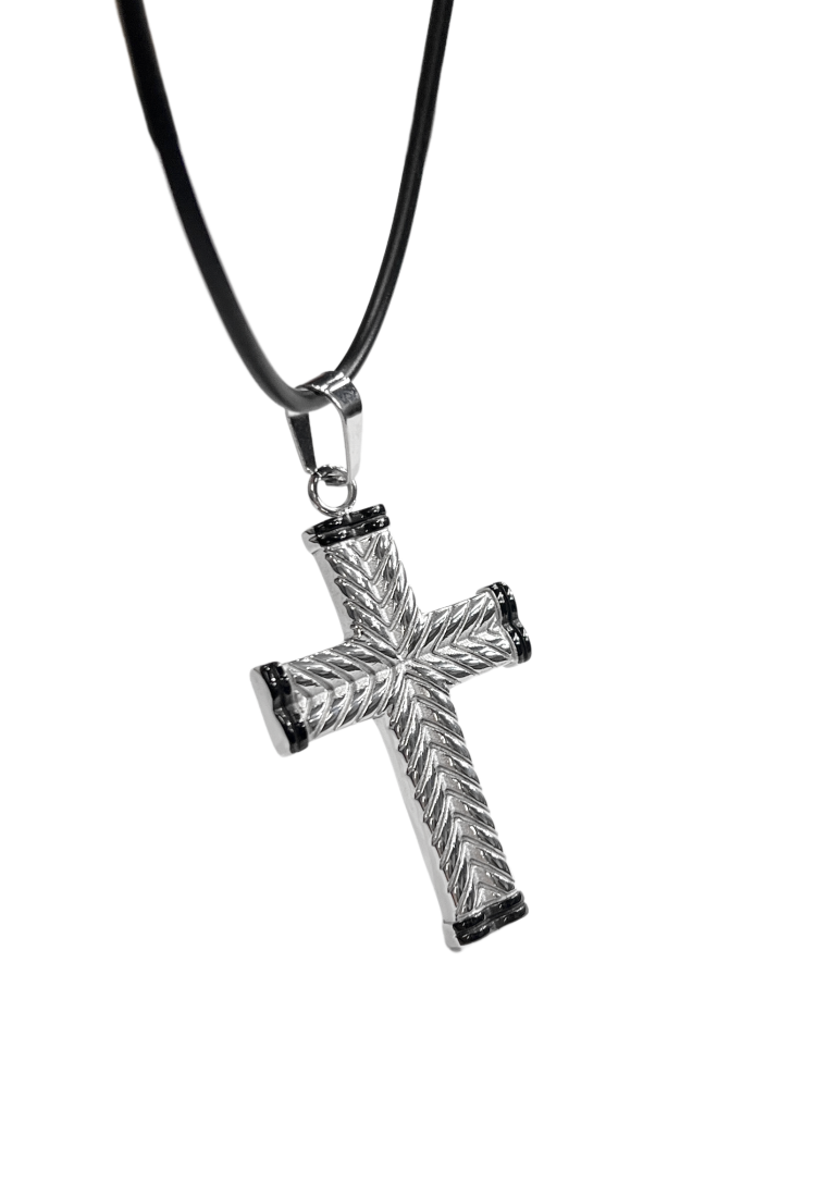 Men's Two-Color Embossed Cross MSC253
