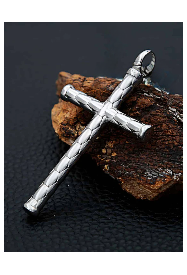 Men's Embossed Steel Cross MSC255
