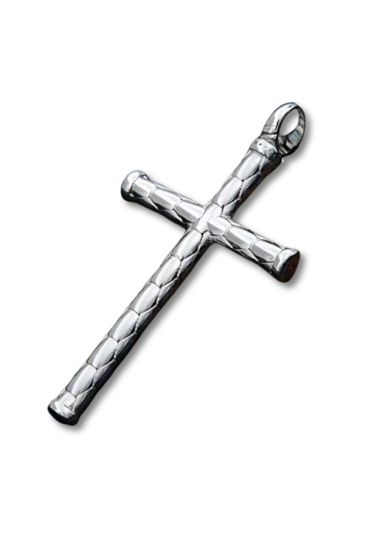 Men's Embossed Steel Cross MSC255