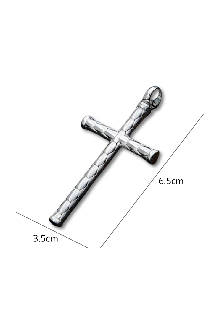 Men's Embossed Steel Cross MSC255