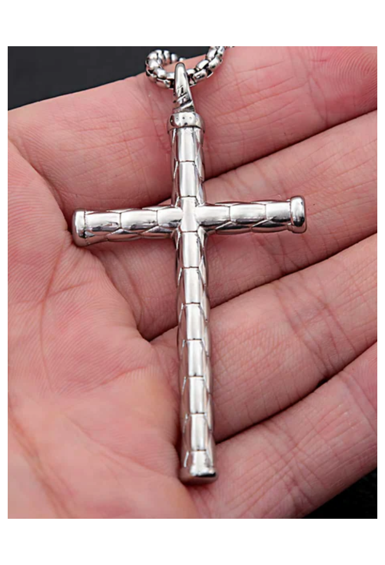 Men's Embossed Steel Cross MSC255