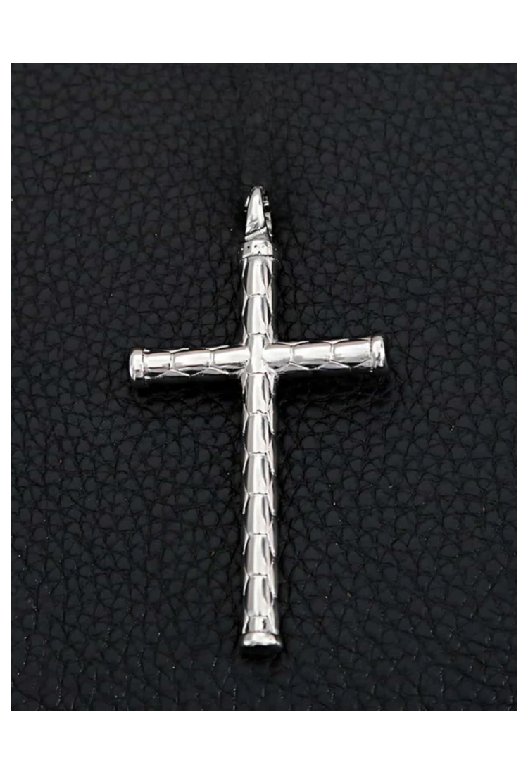 Men's Embossed Steel Cross MSC255