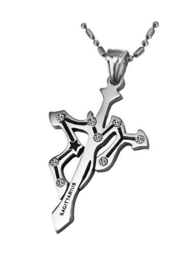 Sagittarius Zodiac Sign Cross Pendant MSC256