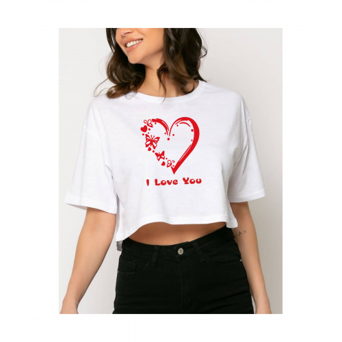 Γυναικεία Crop Μπούζα Valentine's Day I Love You S5452C