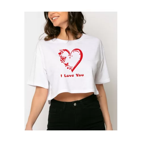 Γυναικεία Crop Μπούζα Valentine's Day I Love You S5452C