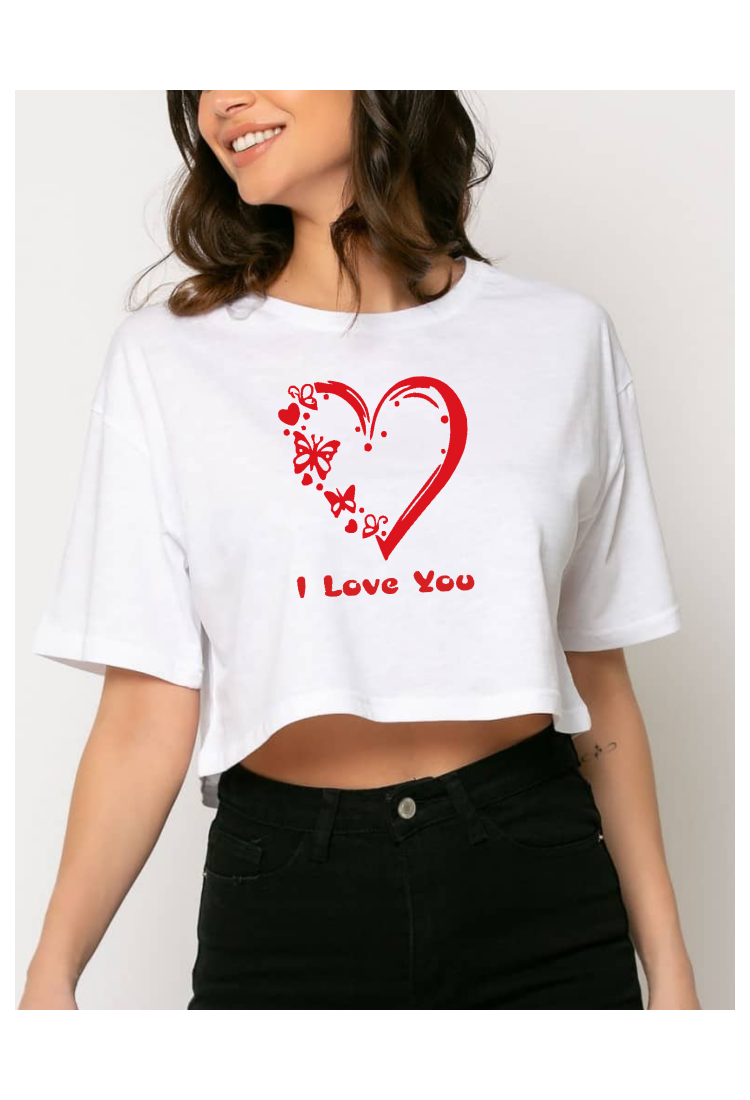 Γυναικεία Crop Μπούζα Valentine's Day I Love You S5452C