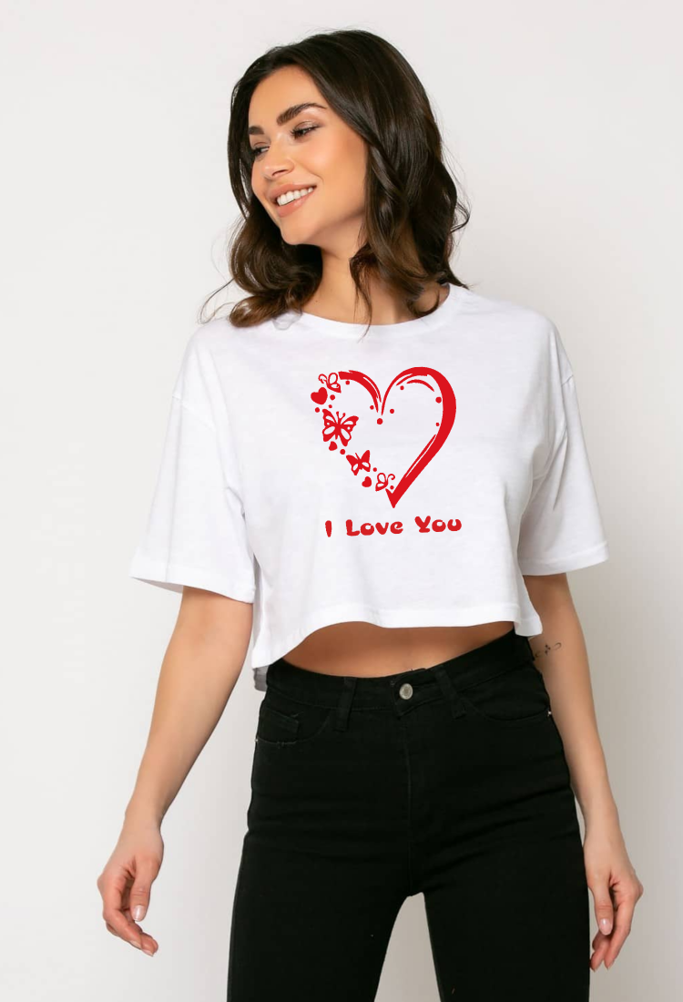 Γυναικεία Crop Μπούζα Valentine's Day I Love You S5452C Γυναικεία Crop Μπούζα Valentine's Day I Love You S5452C