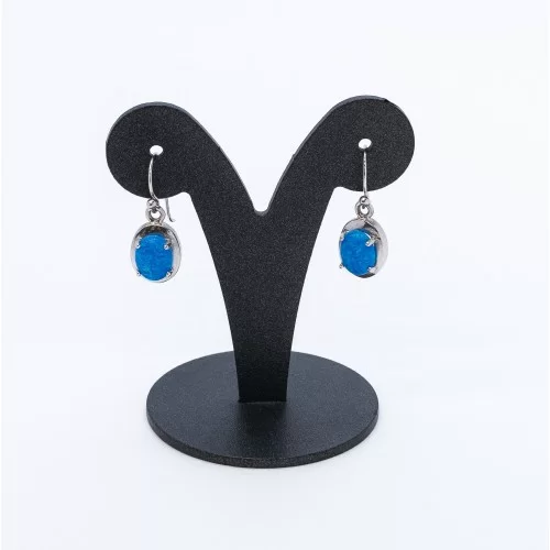 925 silver earring with synthetic blue opal Minimal SBO014 925 silver earring with synthetic blue opal Minimal SBO014