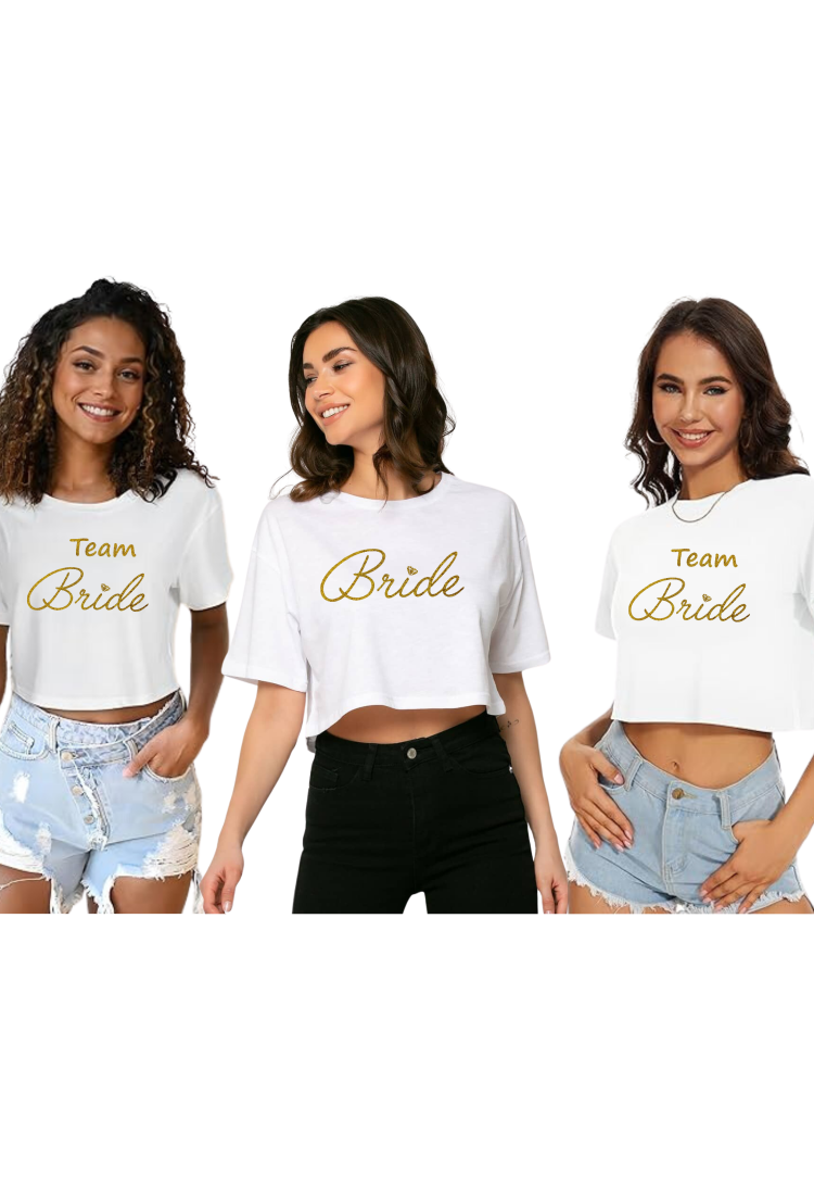 Women's Crop T-shirt Team Bride WCT201 Women's Crop T-shirt Team Bride WCT201