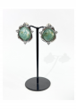 Earrings With Green Stone WER321