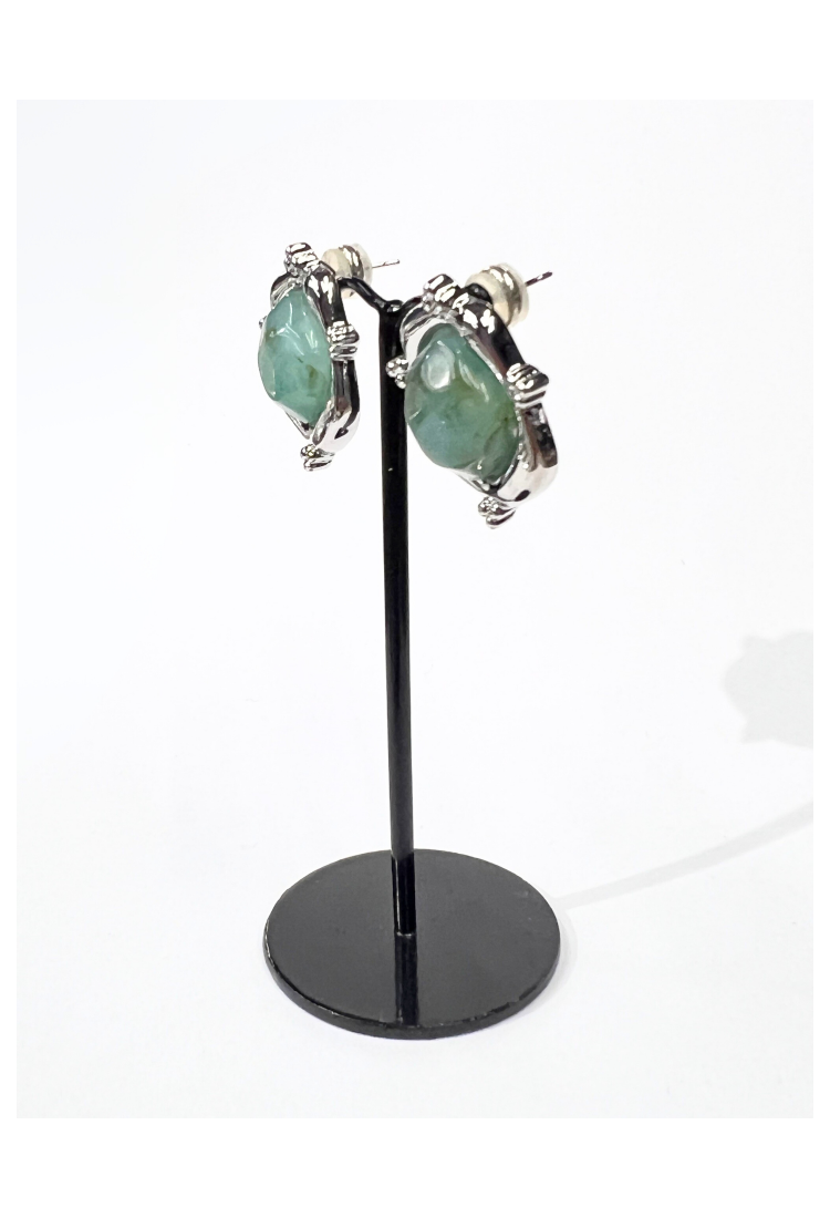 Earrings With Green Stone WER321