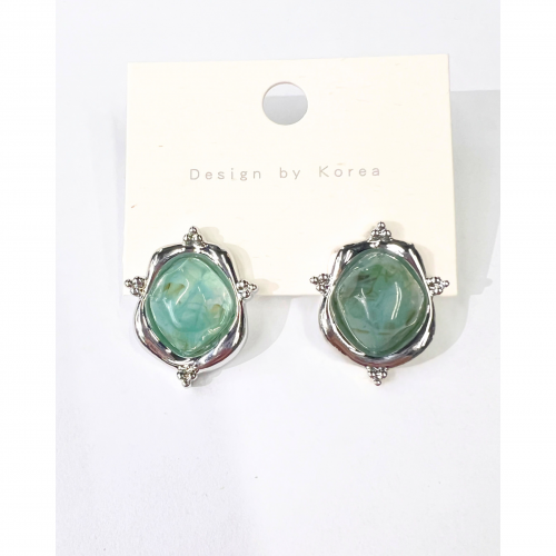 Earrings With Green Stone WER321