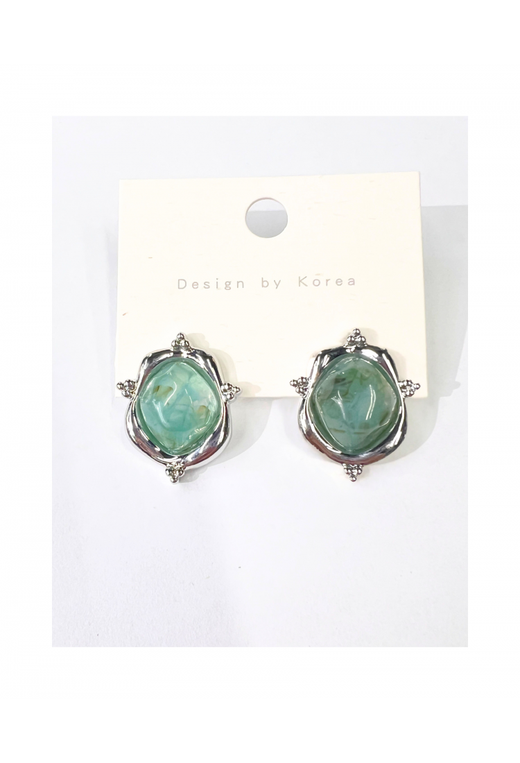 Earrings With Green Stone WER321