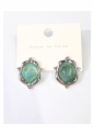 Earrings With Green Stone WER321