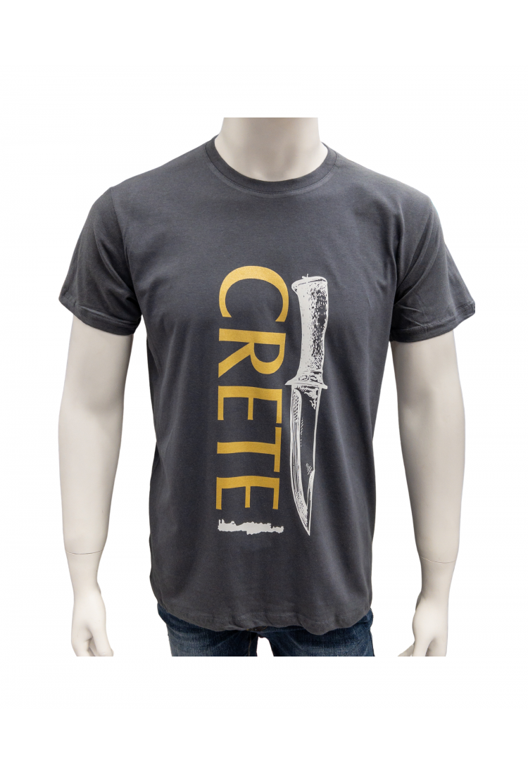 Men's T-Shirt With Cretan Knife Print Z112