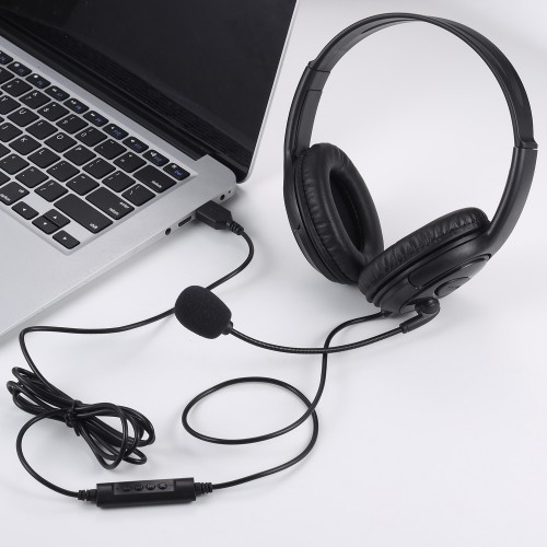 Black headphones with microphone OH109